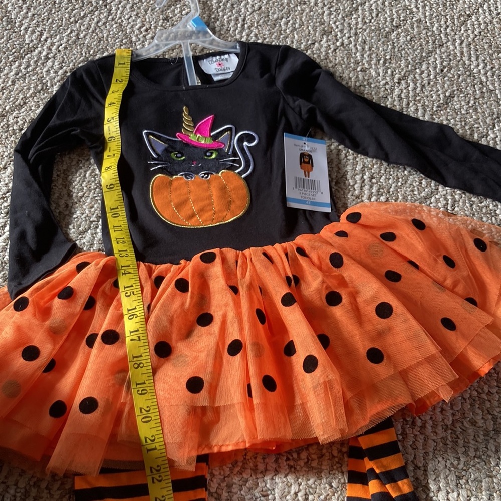 NWT Counting Daisies Black & Orange Halloween Cat Set 4T - Picture 8 of 8